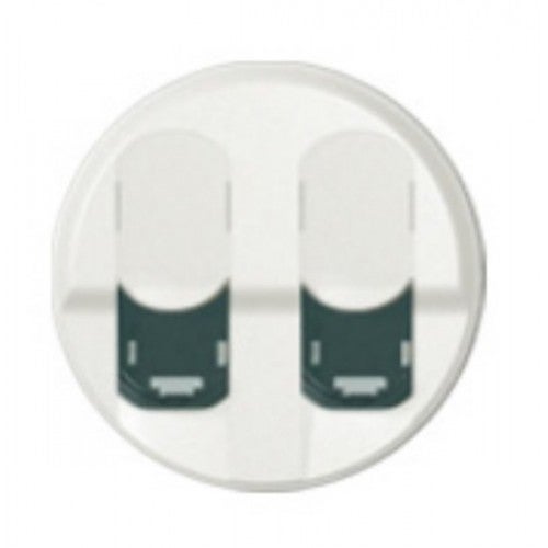 Enjoliveur Prise RJ45 double - blanc - 2