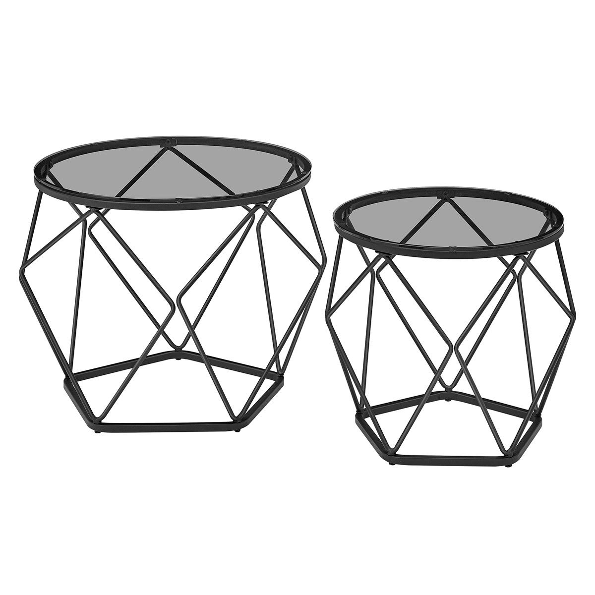 Tables Basses, Lot de 2, Tables d'Appoint Rondes, Tables Gigognes, Style Moderne, Rangement Tables Basses, Lot de 2, Tables d'Appoint Rondes, Tables Gigognes, Style Moderne, Rangement