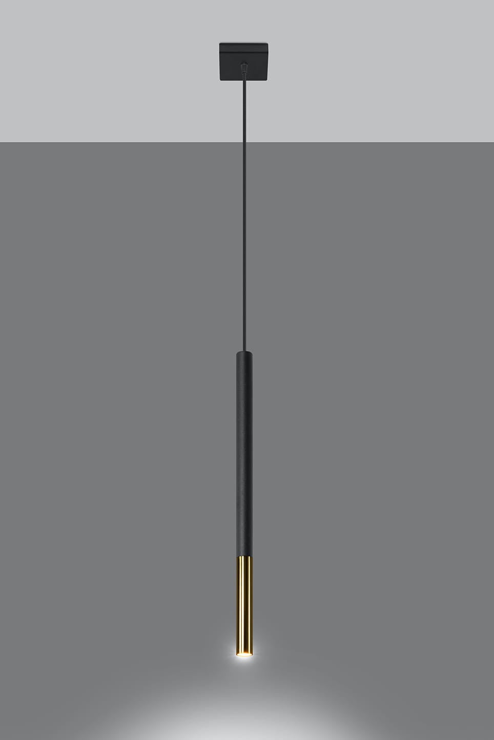 Lampa sufitowa wisząca Mozaica czarna-złoto 1xG9x12W wym: 100 x 8 x 8 cm metal Sollux Lighting - 4