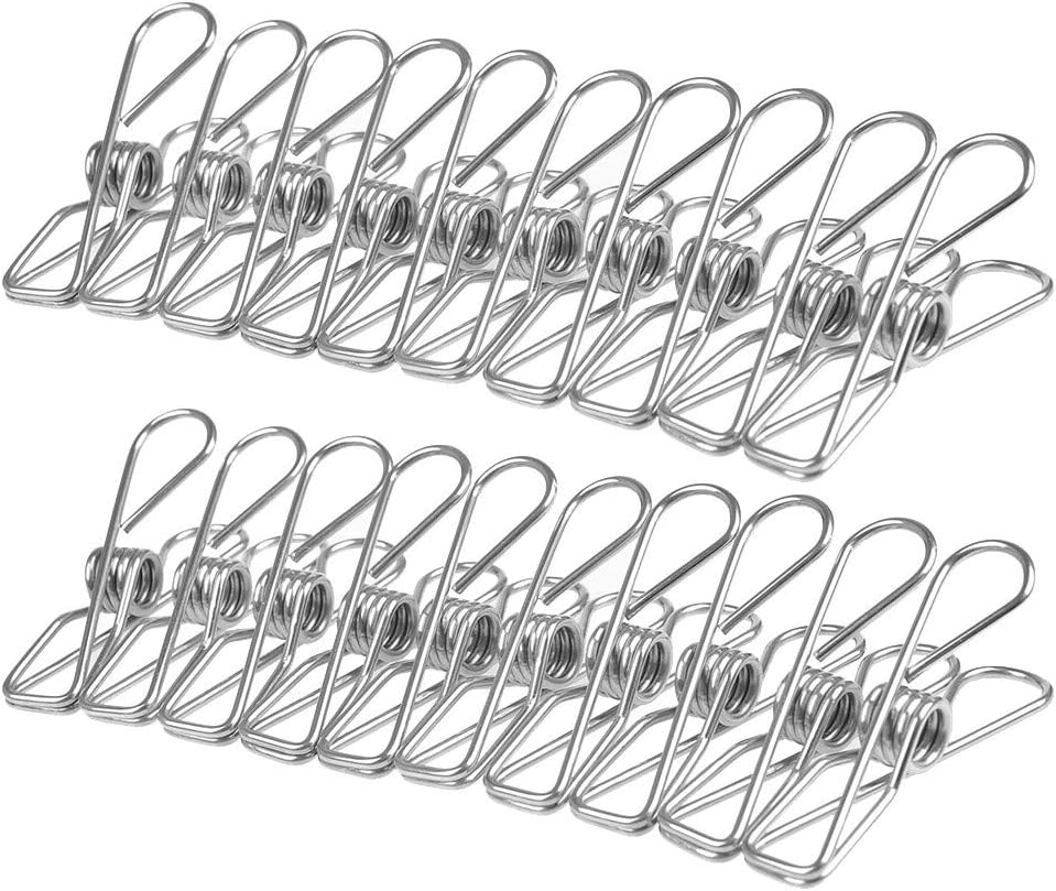 60 sztuk klamerek do bielizny, klipsy ze stali nierdzewnej, klipsy kuchenne, łazienkowe, kuchenne, ozdobne, klipsy do rysowania ze stali nierdzewnej