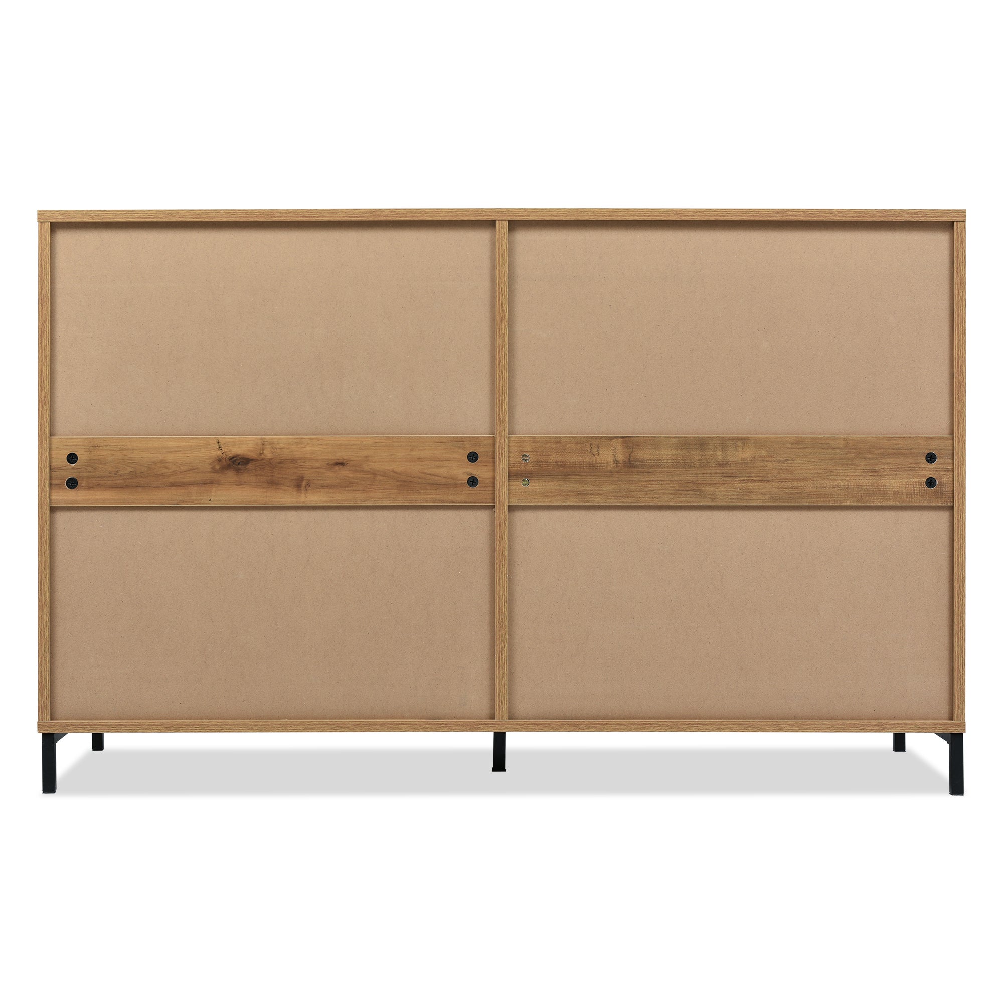 Comodino con ripiani regolabili - 6 cassetti - Naturale - 7