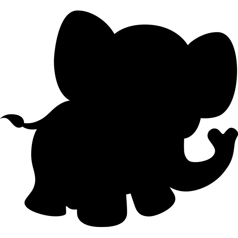 Adesivo ardesia Silhouette piccolo elefante - Sticker adesivo - adesivi murali - 90x110cm - 2