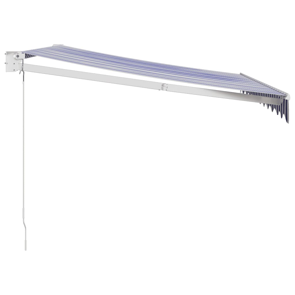 Toldo exterior | Toldo retrátil 3,5x2,5 m tecido e alumínio azul e branco CFW31651 - 4