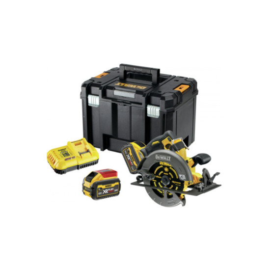 Sega circolare 2.0 XR FLEXVOLT 54V 2Ah agli ioni di litio Brushless DEWALT - 190 mm - 2 batterie - valigetta TSTAK - DCS578T2-QW