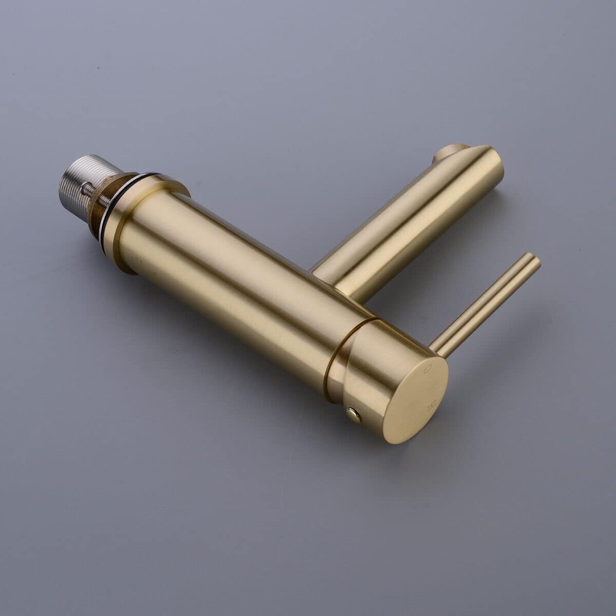 Robinet Lavabo Robinet Salle De Bain, Moderne Design Élégant Laiton Doré Brossé Mitigeur Lavabo, Eau Chaude Et Froide(sans tuyau d'arrivée d'eau) - 5