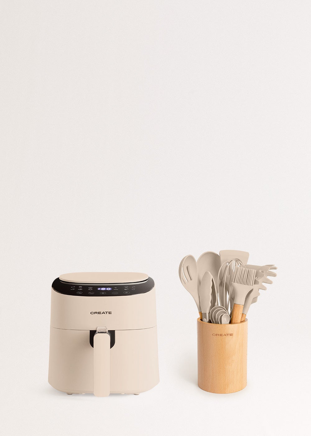 CREATE - Pack AIR FRYER PRO COMPACT 3.5 L + Komplet akcesoriów kuchennych - Sable