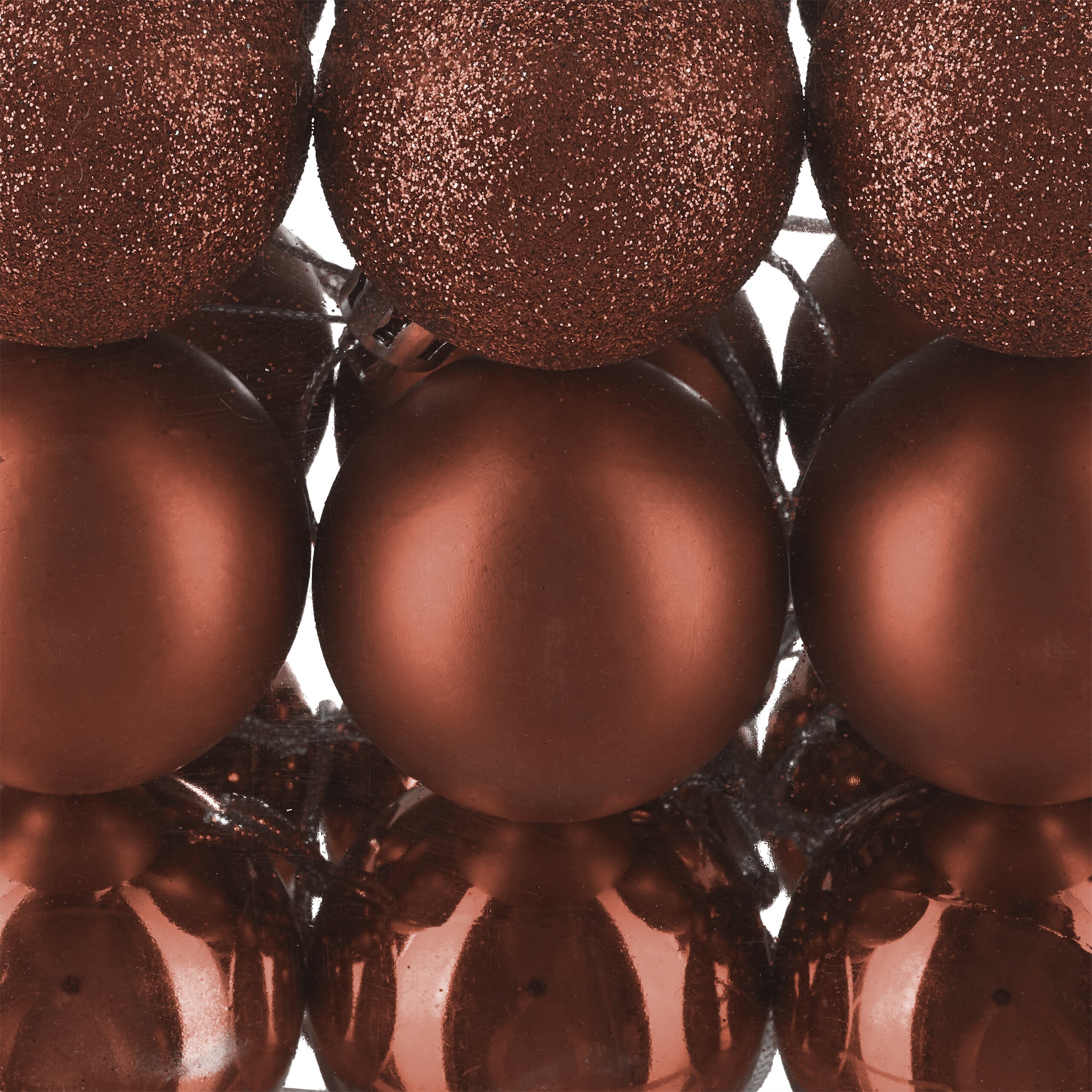 Boules de Noël, Lot de 100, Décoration, polies, scintillantes et luisantes, Boule de Noël ∅ 3, 4&6 cm, marron, Relaxdays - 7