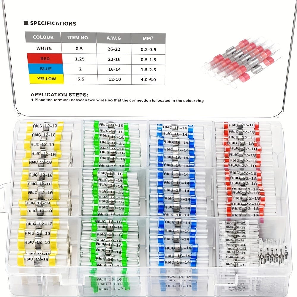 400 Connettori Termoretraibili Saldanti - Kit Impermeabile Per Cavi Auto, Barche, Elettronica - Foto 14