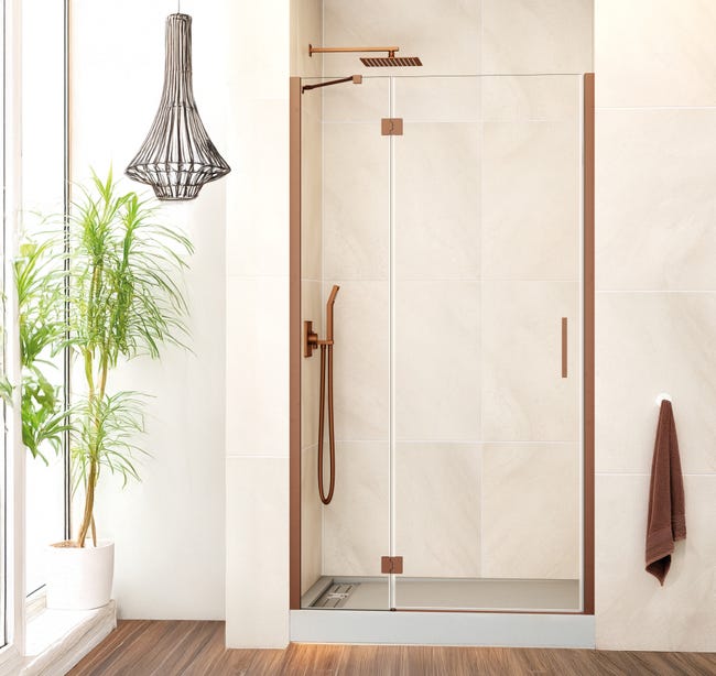 PAROI FIXE + PORTE BATTANTE PLAGE D'INSTALLATION 89.5-95 cm (40-50 ...