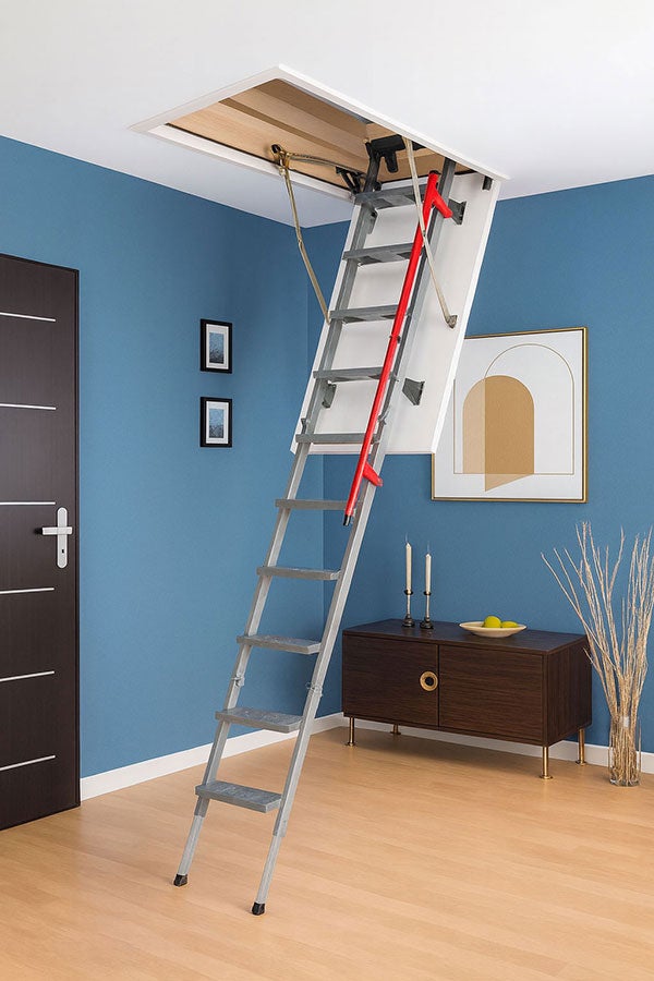 Echelle escamotable en métal - Trémie de 86 x 130cm - Hauteur de 2.56 à 3.05m - LML86130-3 - 5