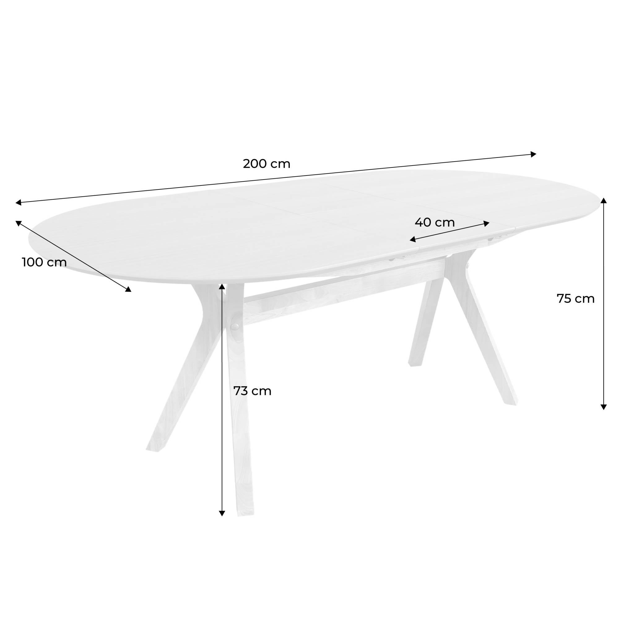 Table à manger oblongue extensible. 160-200cm 4-8 personnes MDF et placage chêne. couleur naturelle OLIVIA - 4
