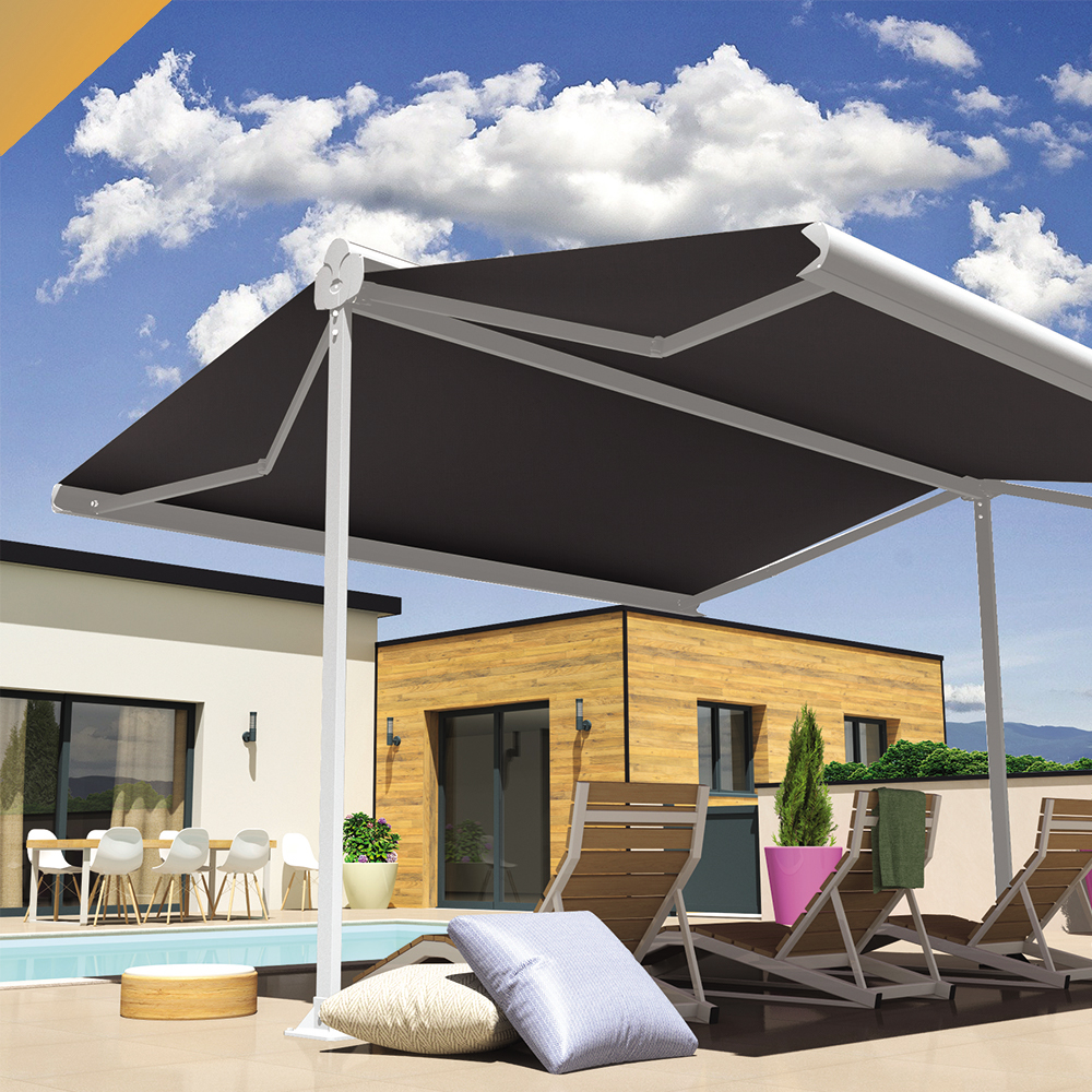 Tenda Parasole Quadrata 2x2 Metri - Colore Grigio Scuro - Ideale Per Giardino E Terrazzo - 2