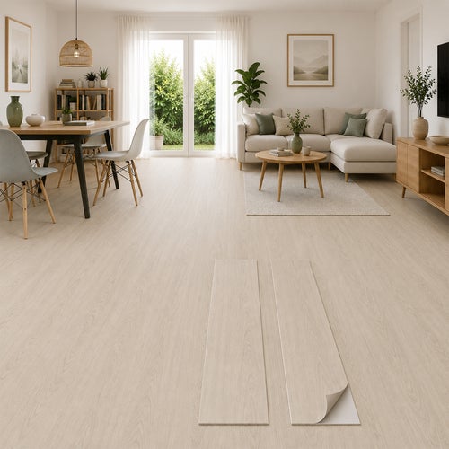 Arquiservi® - Revêtement de sol vinyle PVC autocollant Chêne naturel 2,5 m² - Pour salon et chambre | Imperméable | Pose facile | 2 mm