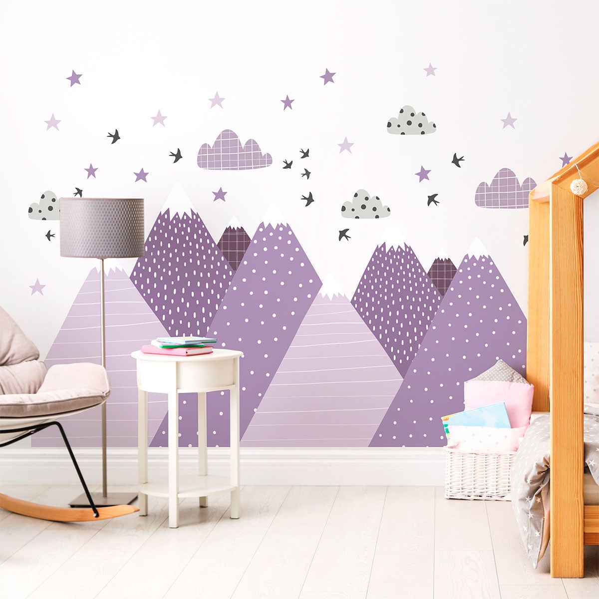 Vinilo niño escandinavo de montaña manoka - adhesivo de pared - revestimiento sticker mural decorativo - 90x135cm - 6