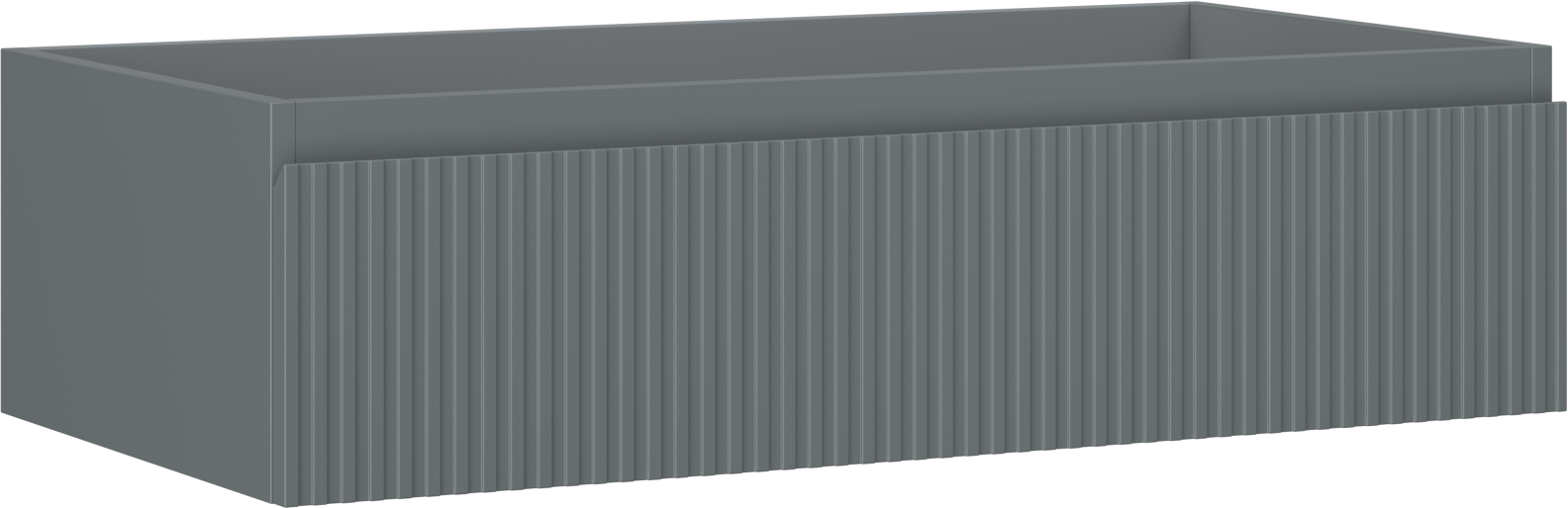 Mexen Rivel szafka łazienkowa podumywalkowa 90 cm, 1 szuflada, ryflowana , grafit mat - 91A20-09023-1-BF66