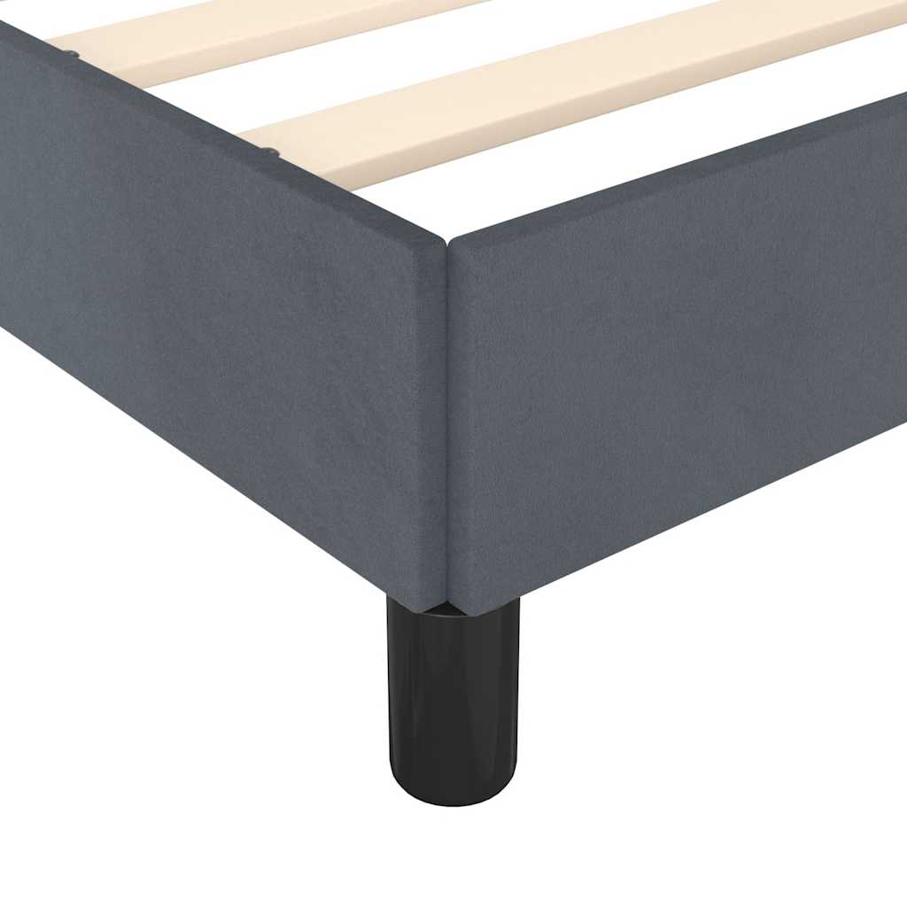 Cadre de lit gris foncé 193 x 203 cm en velours - 8