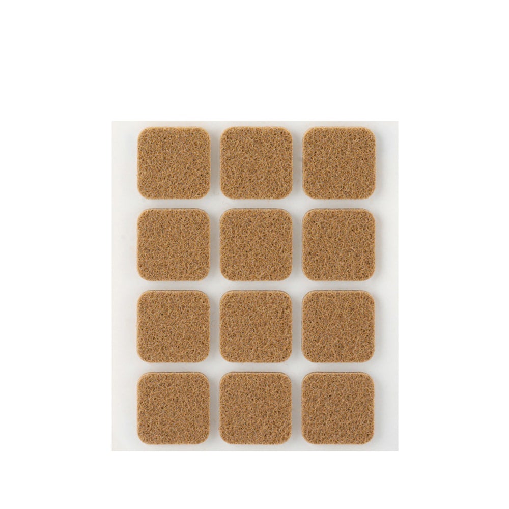 Pack de 12 patins en feutre marron synthetiques adhesifs 22x22mm plasfix inofix - 2