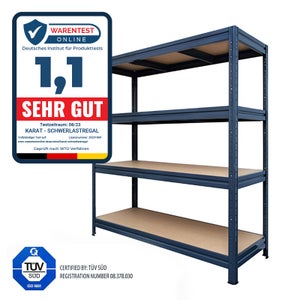 Étagère Métallique Bleue Concept Epure - 2 Tablettes Ouvertes 40x40x46cm - Rangement Polyvalent Pour Toutes Les Pièces