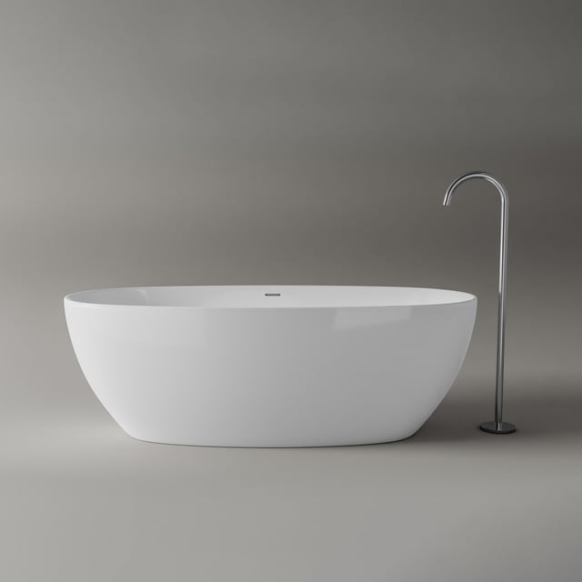 BERNSTEIN - Baignoire îlot moderne design acrylique pour salle de bain, isolation thermique - Blanc brillant - 170x80x58cm - Garantie 5 ans - BELAQUA