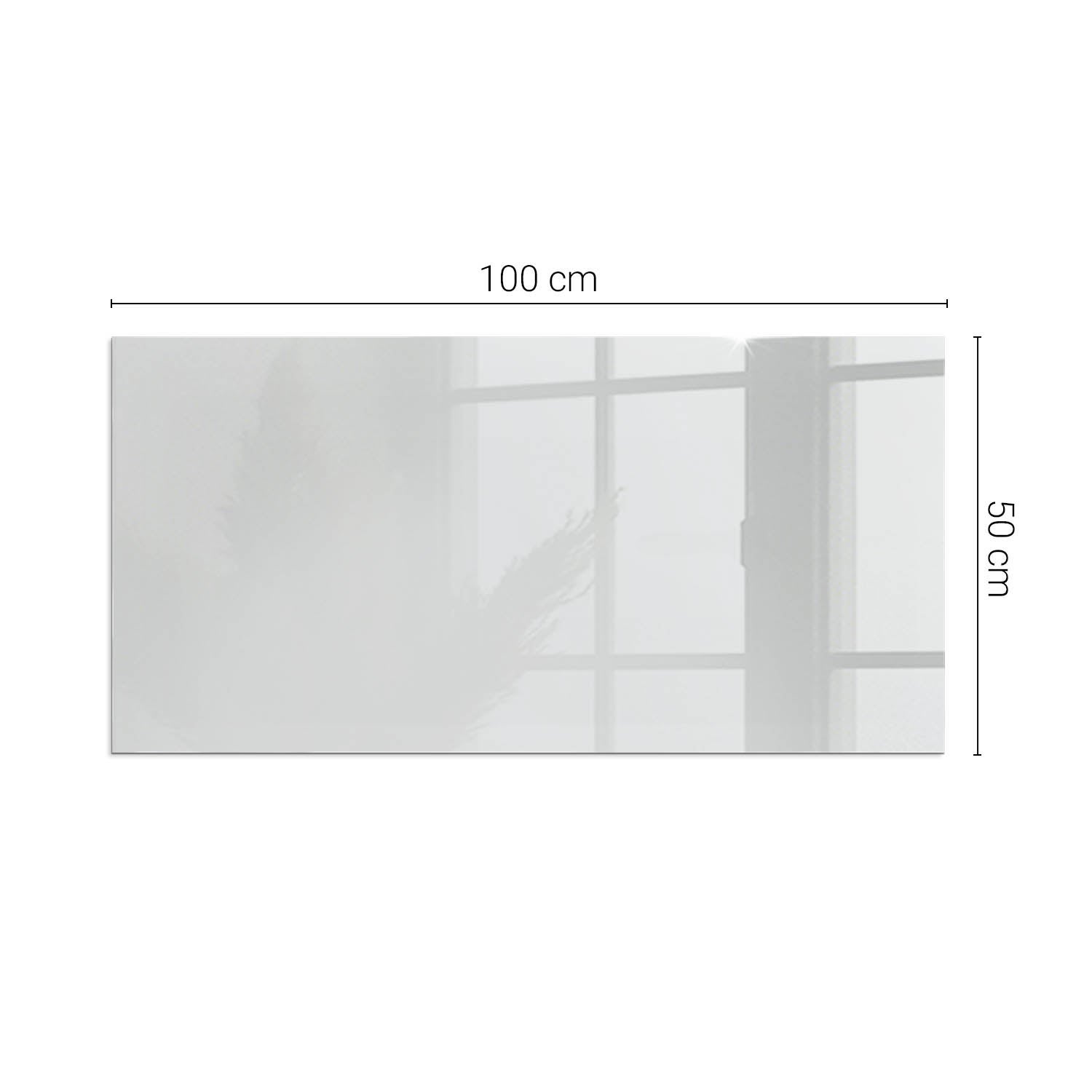 Prostokątna płyta szklana ochronna pod piecyk, kominek - 100x50 cm - Kolor Szary - TULUP - 2