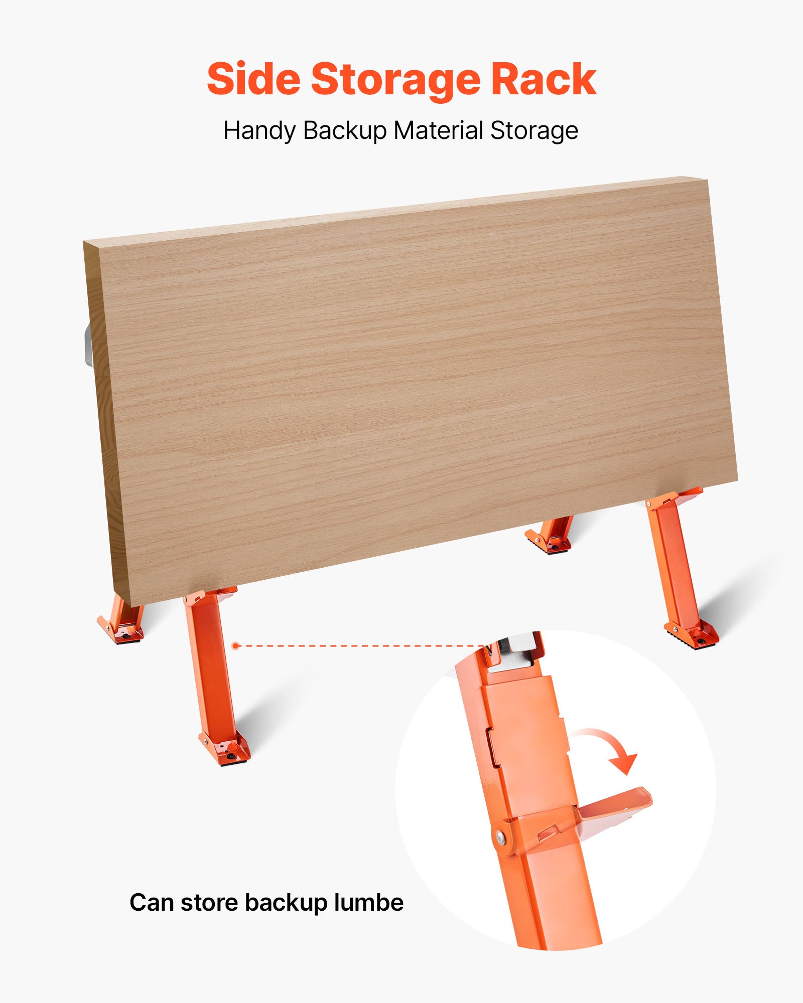 Chevalet Sciage,Lot VEVOR 2,Capacité Charge 816,5 kg,Hauteur Réglable,Pieds Robustes,Patins Antidérapants,Outil pour Menuiserie,Bricoleurs Bois - 6