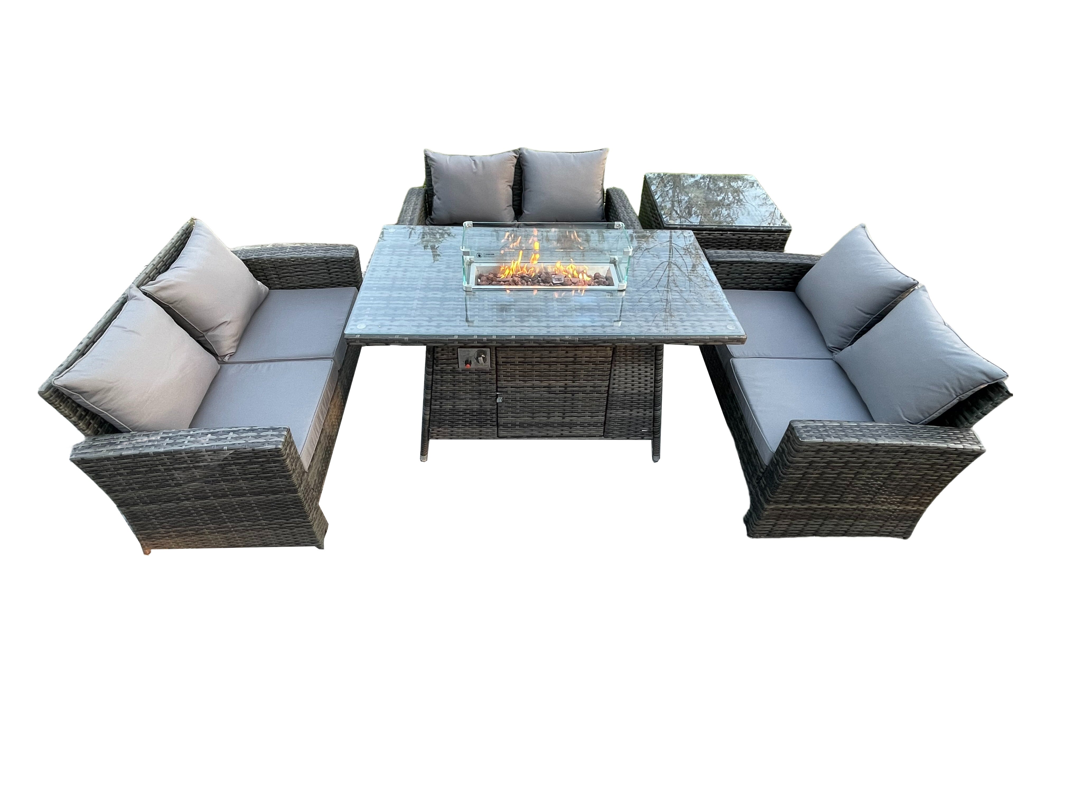 Ensemble de 4 meubles de patio en osier Outsunny, ensemble de détente