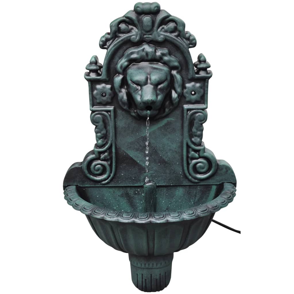 Campanello da parete a testa di leone con pulsantiera in ottone