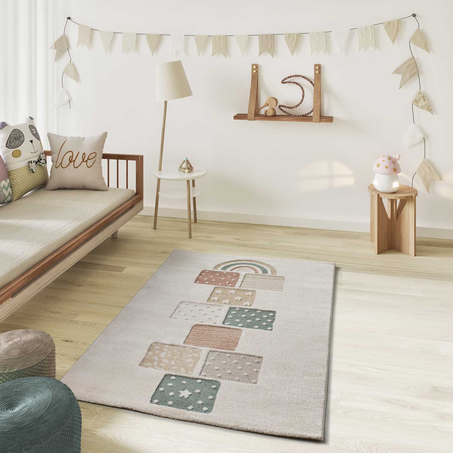 Alfombra interior multicolor rectangular 120 x 170 cm clown infantil juegos - atticgo