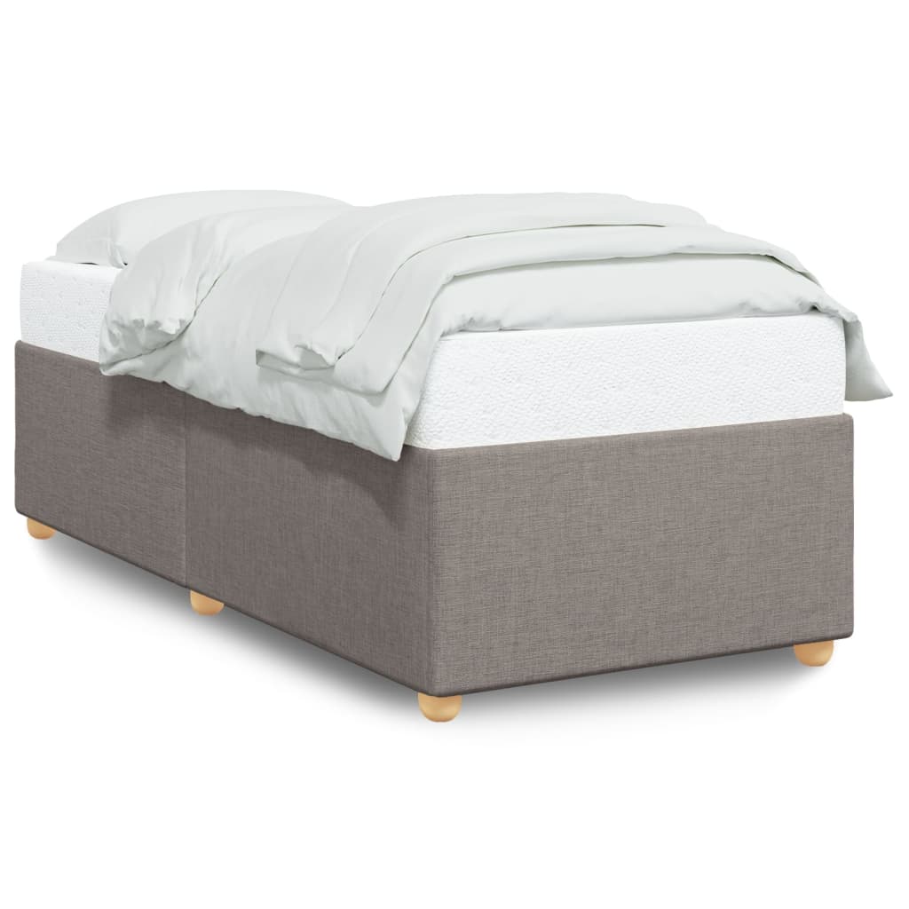 Cadre de lit sans matelas en tissu taupe pour la chambre, 100 × 200 cm - 2