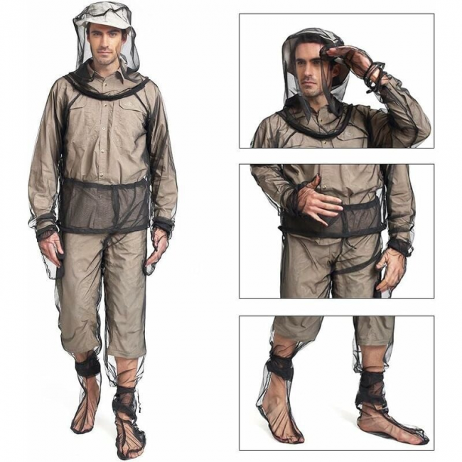 Combinaison anti-moustiques en maille ultra-légère pour l'apiculture, taille S/M, unisexe - 2