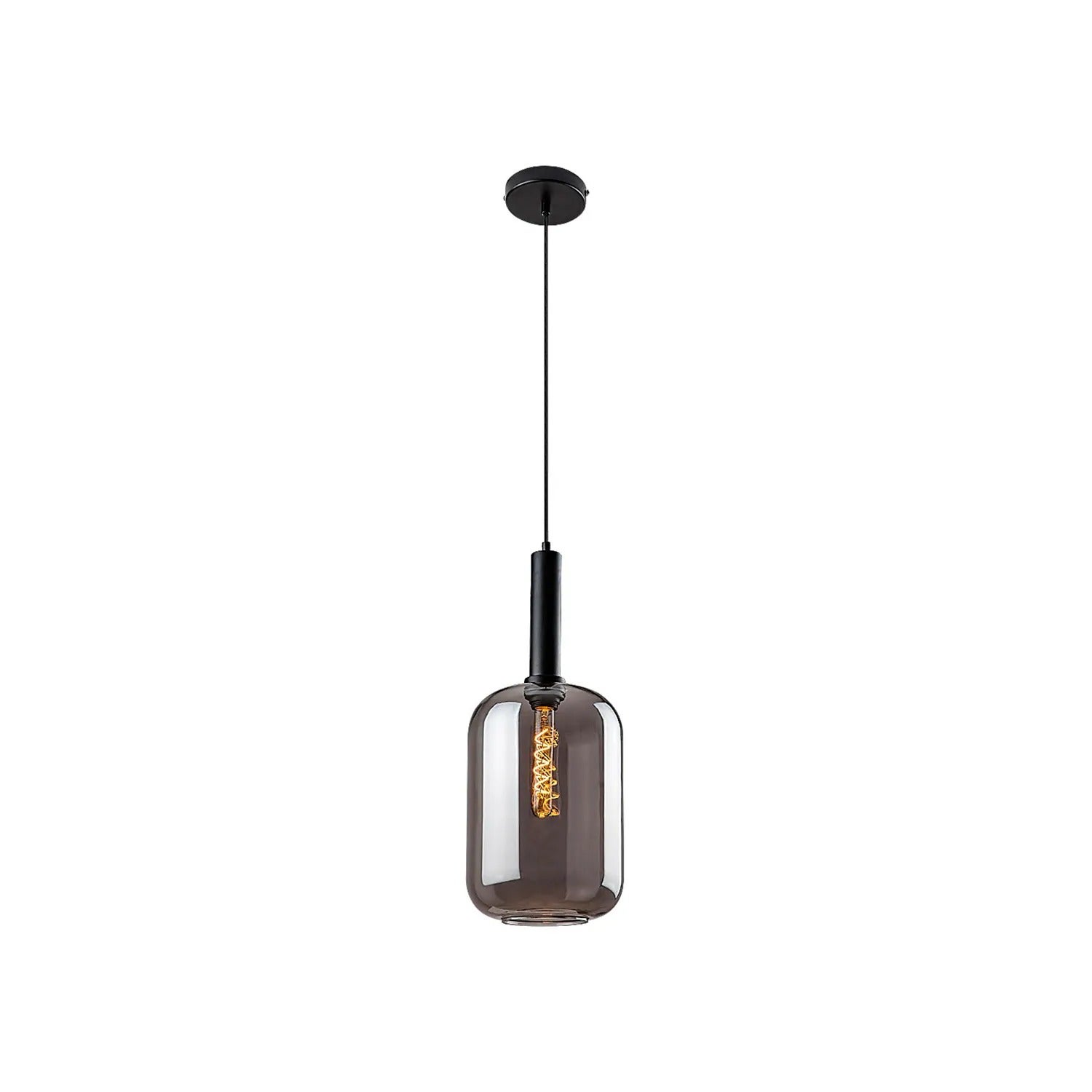 Lampa wisząca Lissandra czarny matowa-kolor dymny 1xE27x40W metal wym:210x21,5x21,5cm IP20 Rabalux
