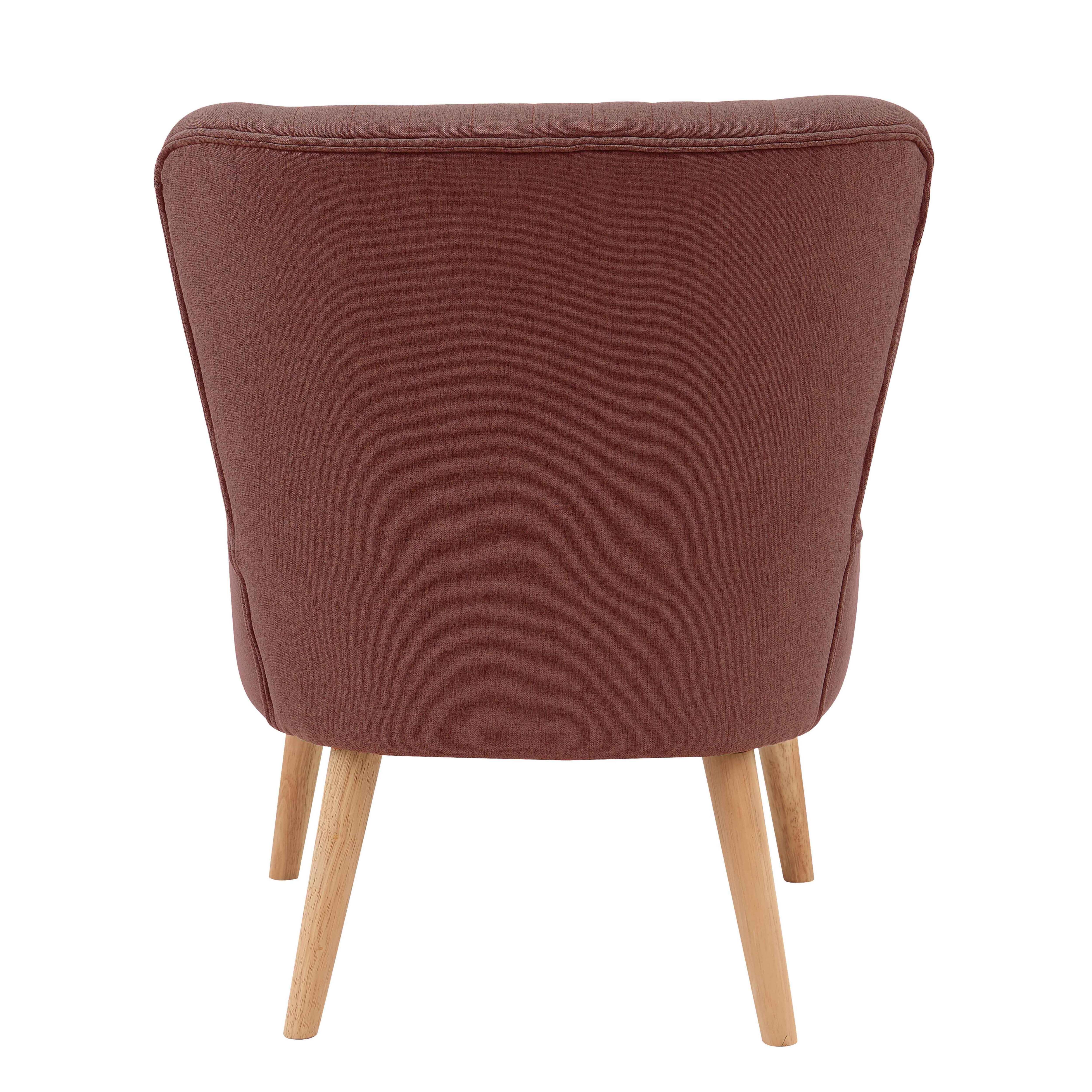 Lot de 2 fauteuils style crapaud en tissu bordeaux - 3