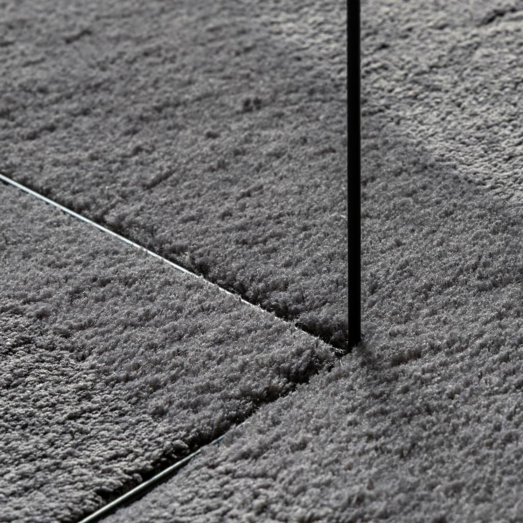 Tapis HUARTE à poils courts doux lavable anthracite 80 x 200 cm - 8