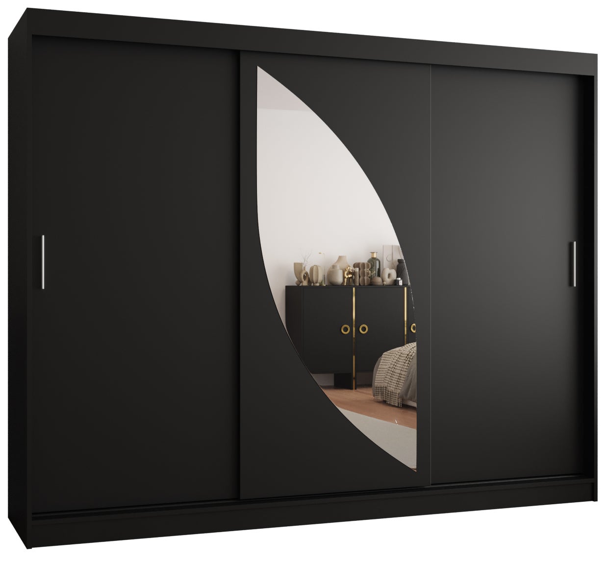 Szafa przesuwna garderoba MILO 250 x 62 x 200 cm Czarny - Abiks Meble