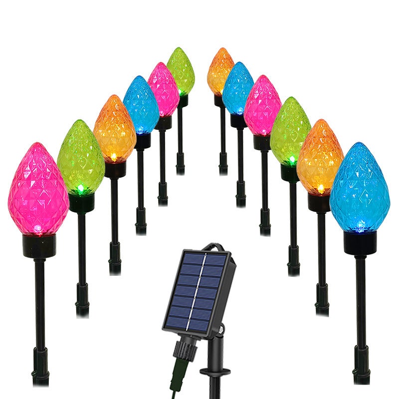 Zestaw gigantycznych solarnych lampek choinkowych kształcie truskawki dekoracje świąteczne zewnątrz solarne oświetlenie krajobrazowych wielokolorowe