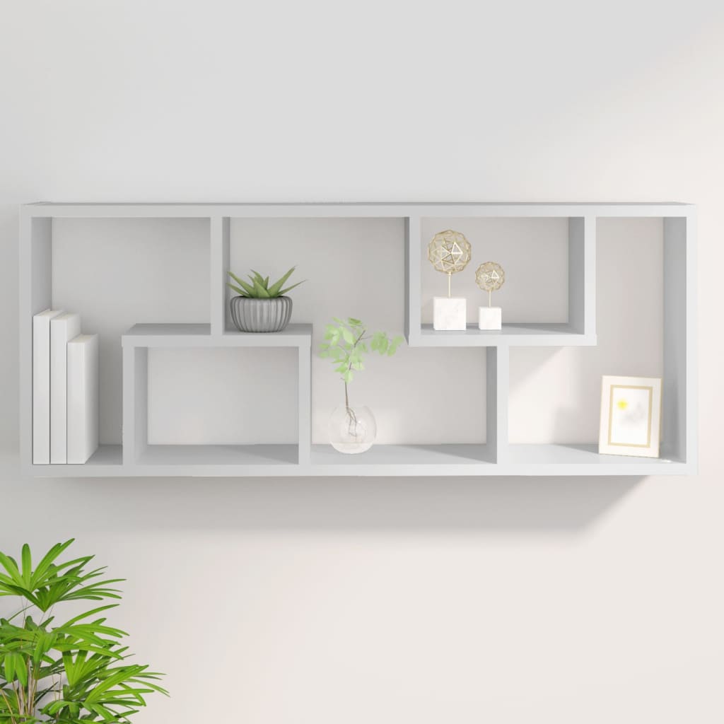 Étagère murale Blanc 36x16x90 cm Bois d ingénierie - 7