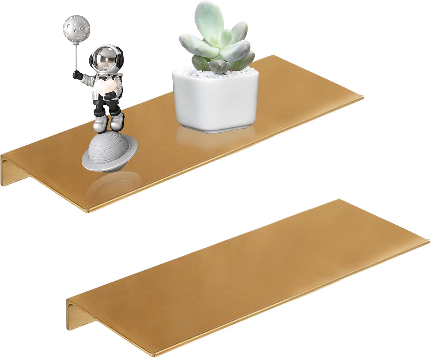 2-częściowa półka ścienna ze śrubami, aluminiowe półki wiszące, złota półka wisząca do montażu na ścianie, do łazienki, kuchni(30 cm, złota)
