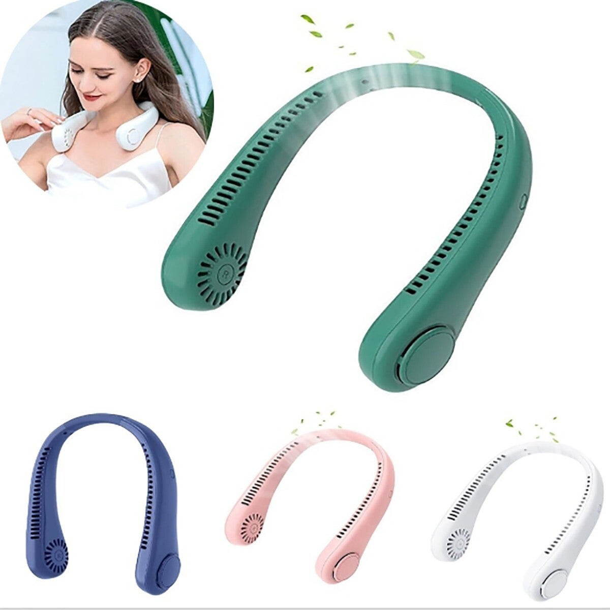 Ventilateur De Cou Portable Sans Pales - Batterie 2600 MAh, 3 Vitesses, Silencieux, Recharge USB - 3