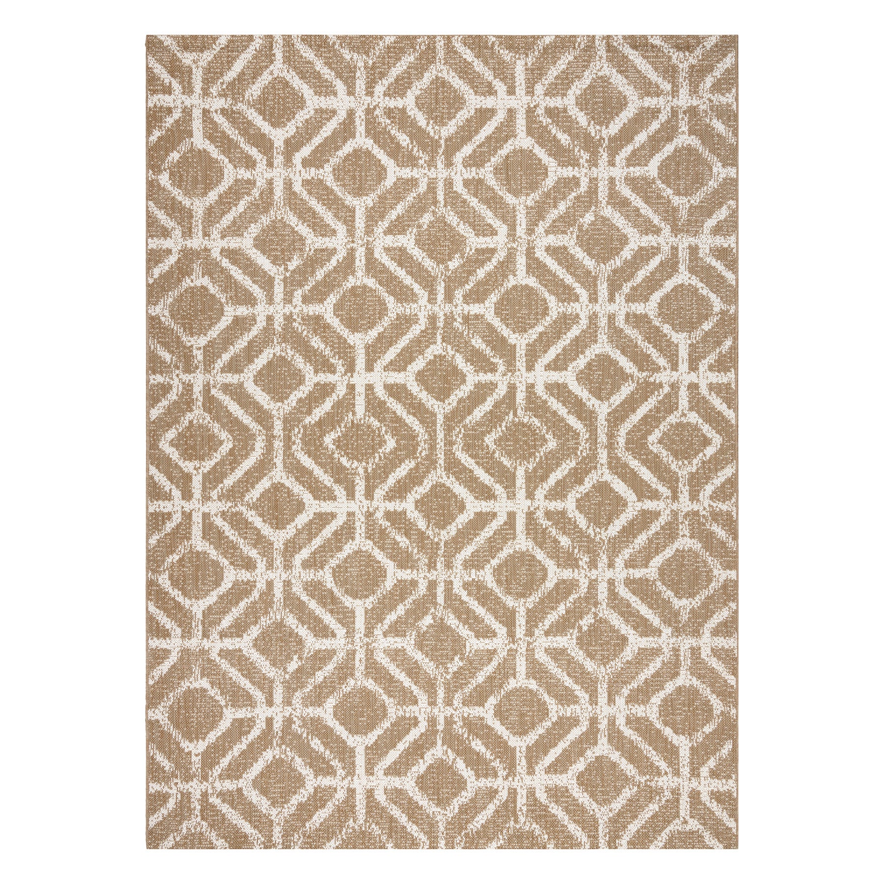 Dywan sizal FLAT 48957265 Geometryczny ROMBY naturalny beż sznurkowy 120x170 cm - 2