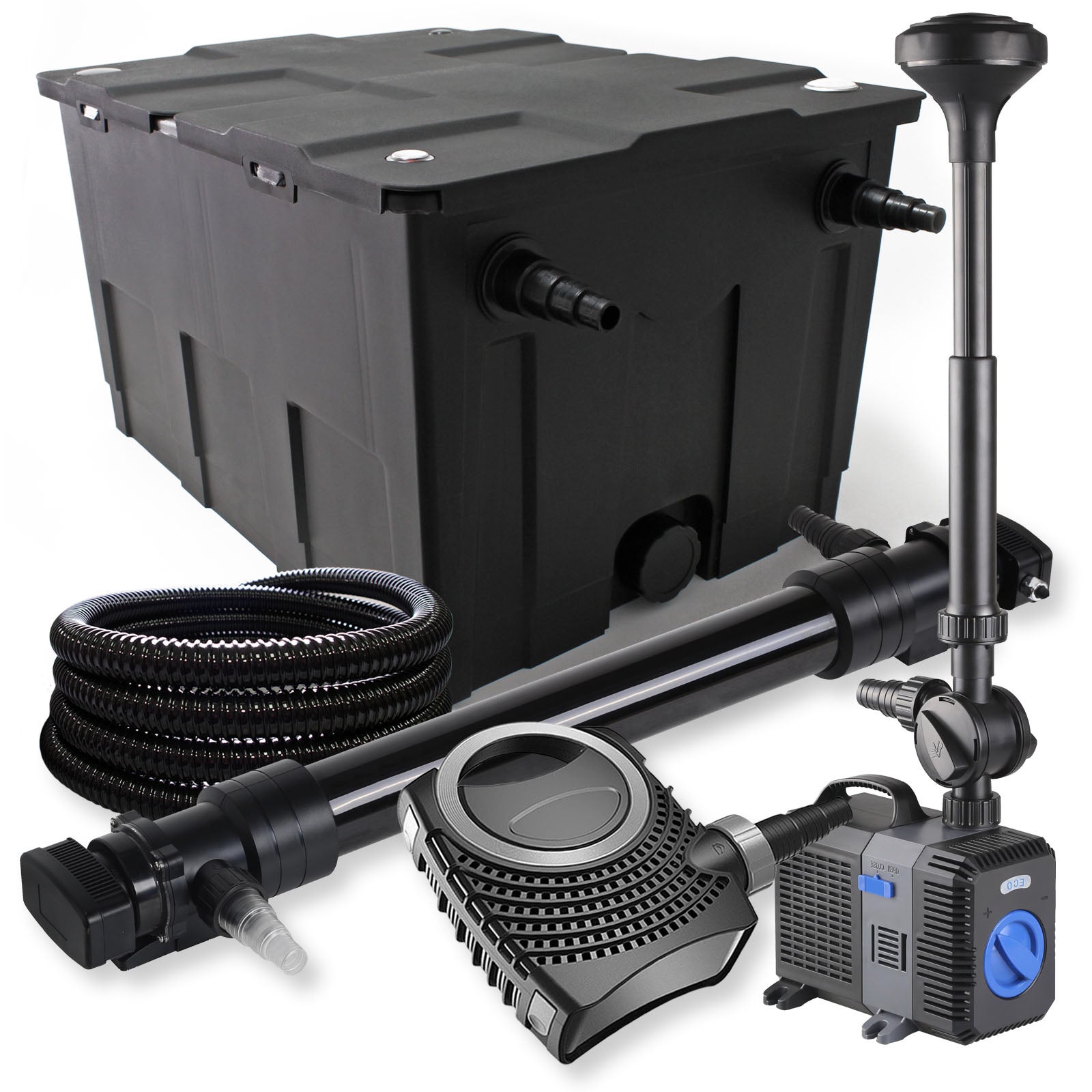 Kit Filtration Bassin SunSun CBF-550 + Pompe CTF-6000 + UV CUV-224 - Jusqu'à 60 000L