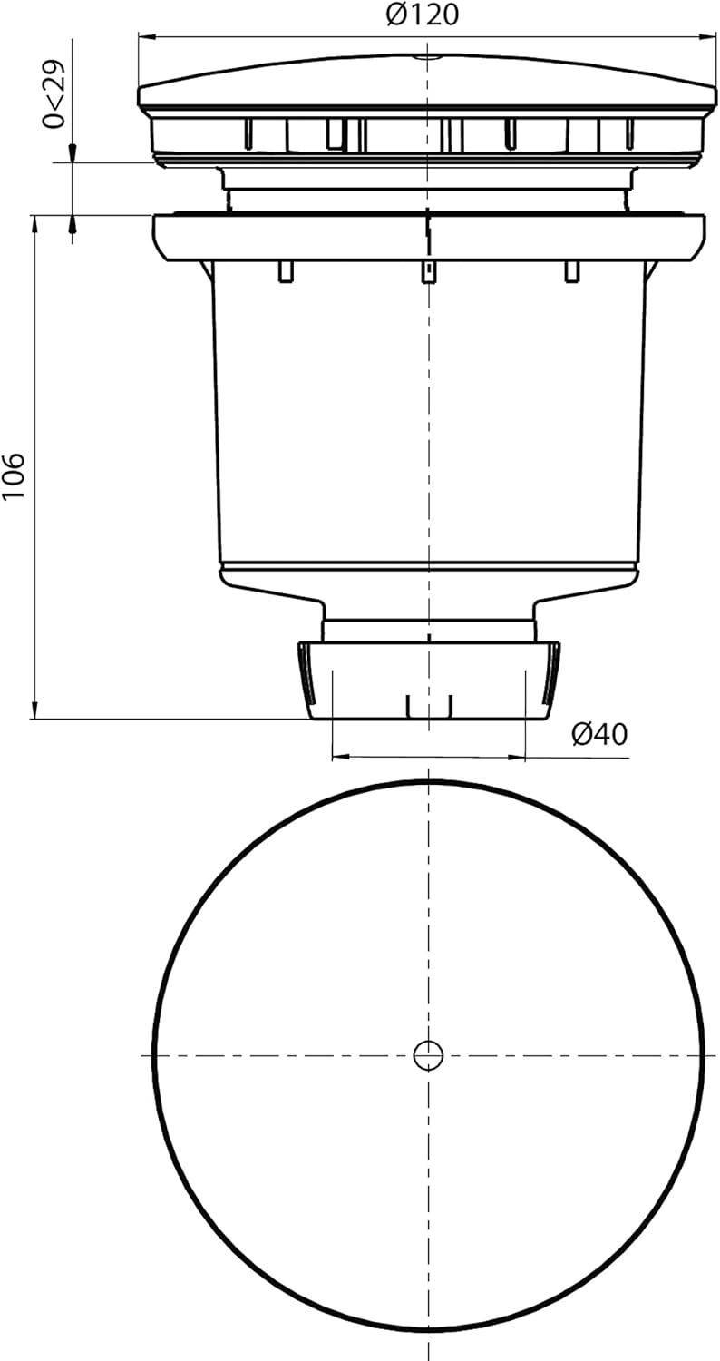 Bonde verticale pour receveur ø 90 mm - 2