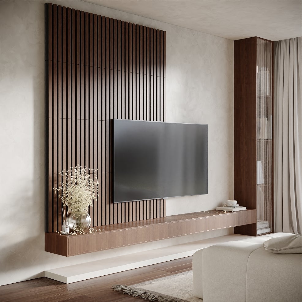 Lot de 2 Panneaux acoustiques insonorisants POLE 50x50x5 cm - 0.5 m² surf.totale - MDF perforé laminé et mousse acoustique - Chêne - 6