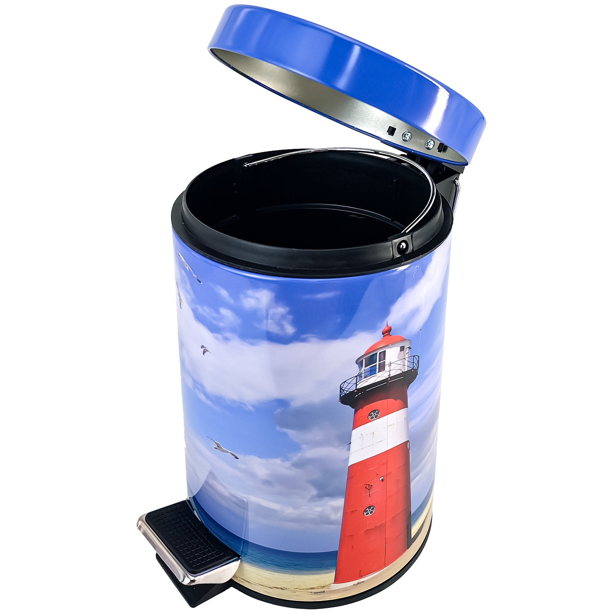 Poubelle Salle De Bain Relaxdays 3L - Couvercle Bambou - Pédale Soft-Close - Seau Amovible - Noir Poubelle Design Noir Bambou