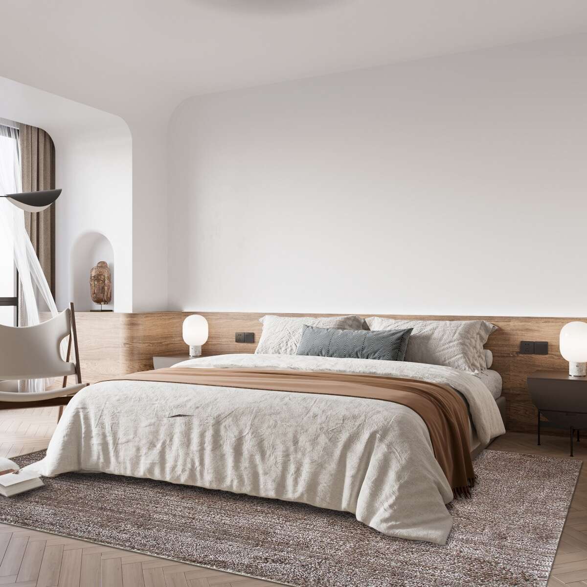 Tappeto contemporaneo in poliestere marrone 160x240 - 5