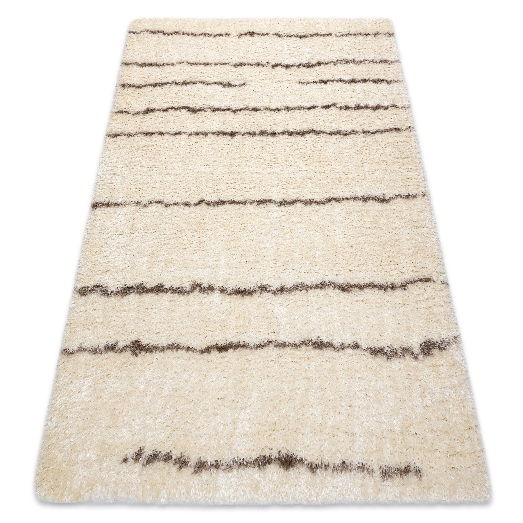 Dywan FLUFFY 2371 shaggy paski - krem / beż 140x190 cm