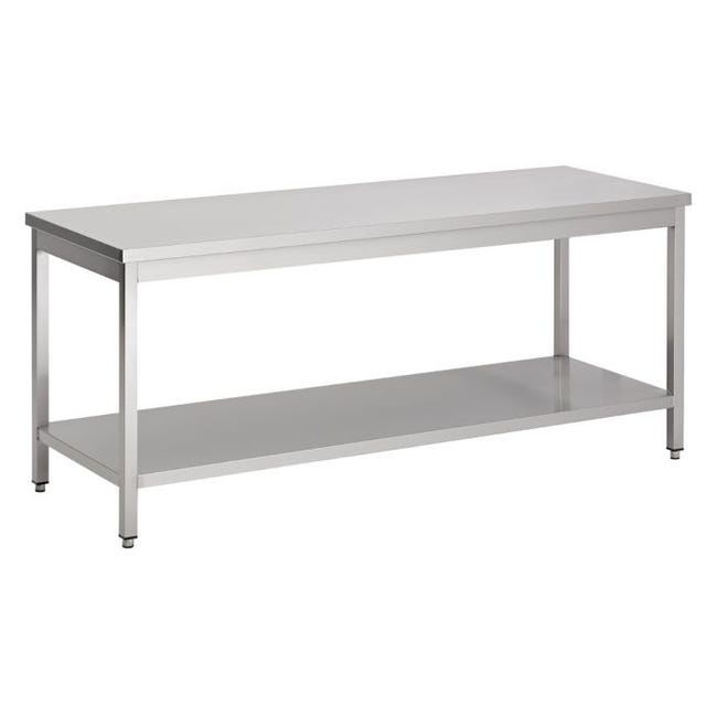 Table Inox Professionnelle Avec Etagère Basse et Renfort - Gamme 600 ...