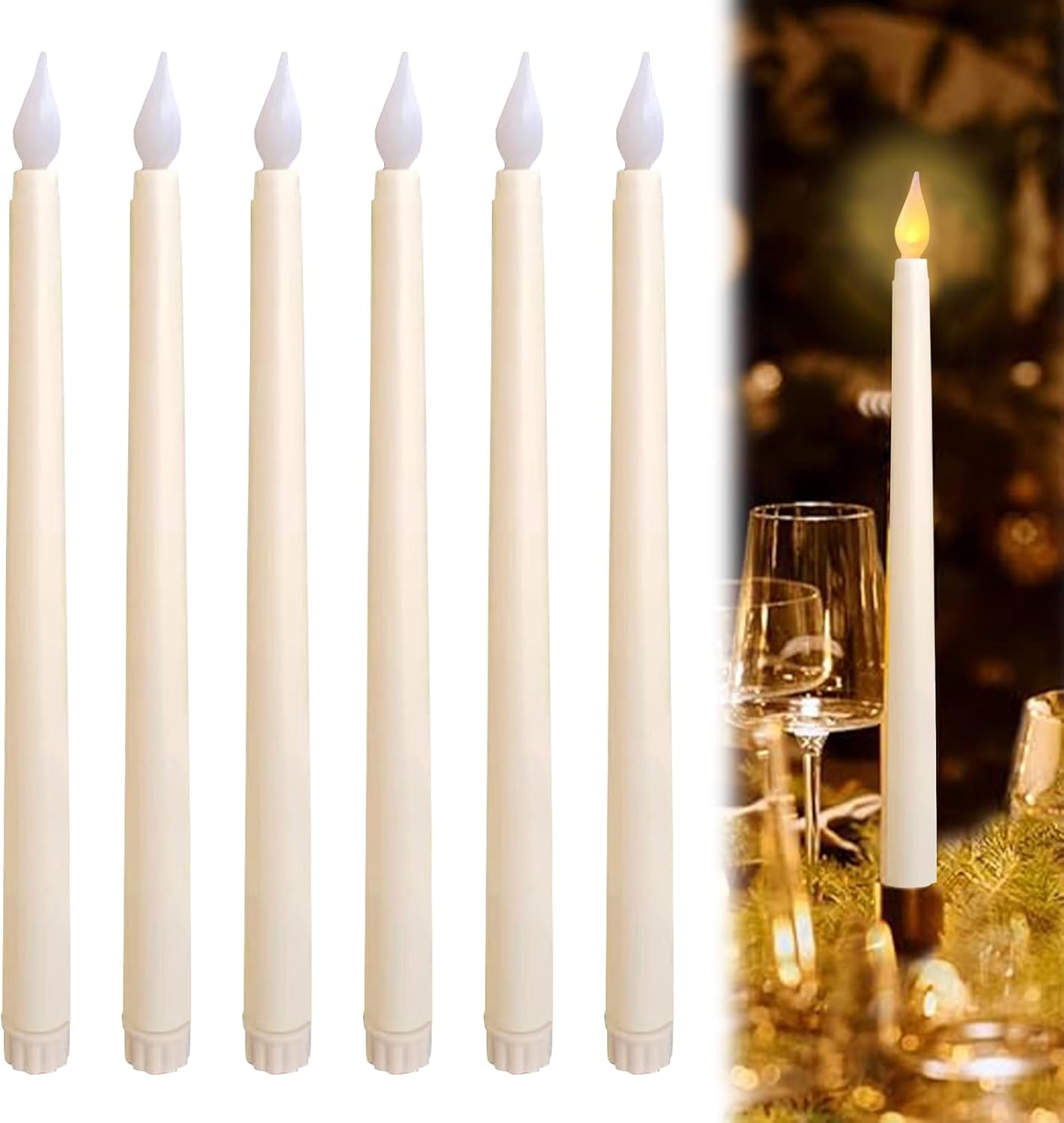 6 Candele Led Horror Con Telecomando E Timer Per Halloween - Effetto Fiamma Tremolante