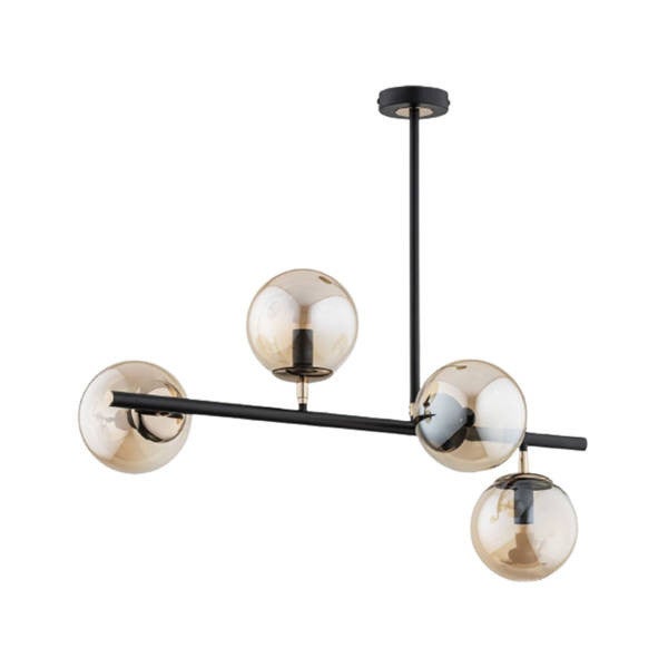 Lampa sufitowa wisząca Luro czarna-stare złoto 4xE14x10W industrialna wym: 65 x 75,5 x 38,5 cm metal Alfa