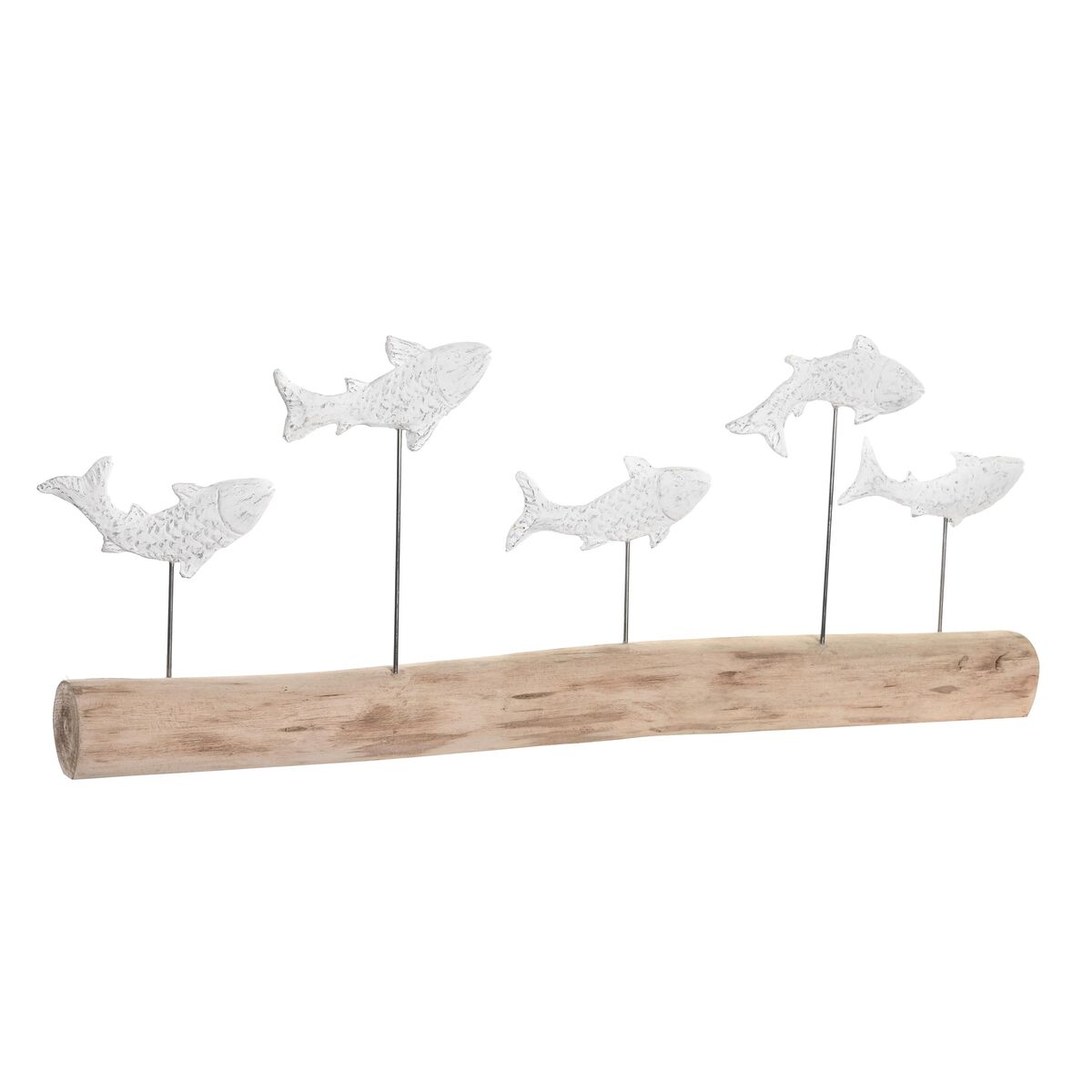 Figura decorativa dkd home decor acabado envejecido marrón blanco resina madera de mango espirales (77 x 8 x 31 cm)