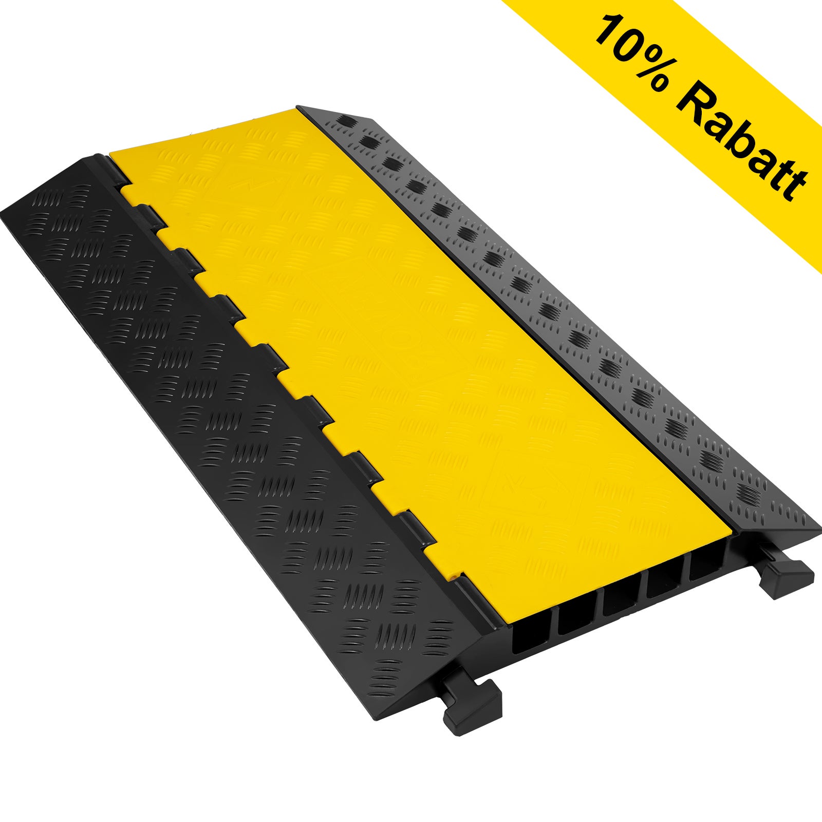 Rampe Protection Câble VEVOR Exterieur 35 x 4 mm Rampe Cache-Câble 5 Canaux Passe Câble Sol Protecteur de Câble Sol Goulotte Passe Câble Couvre Câble - 8